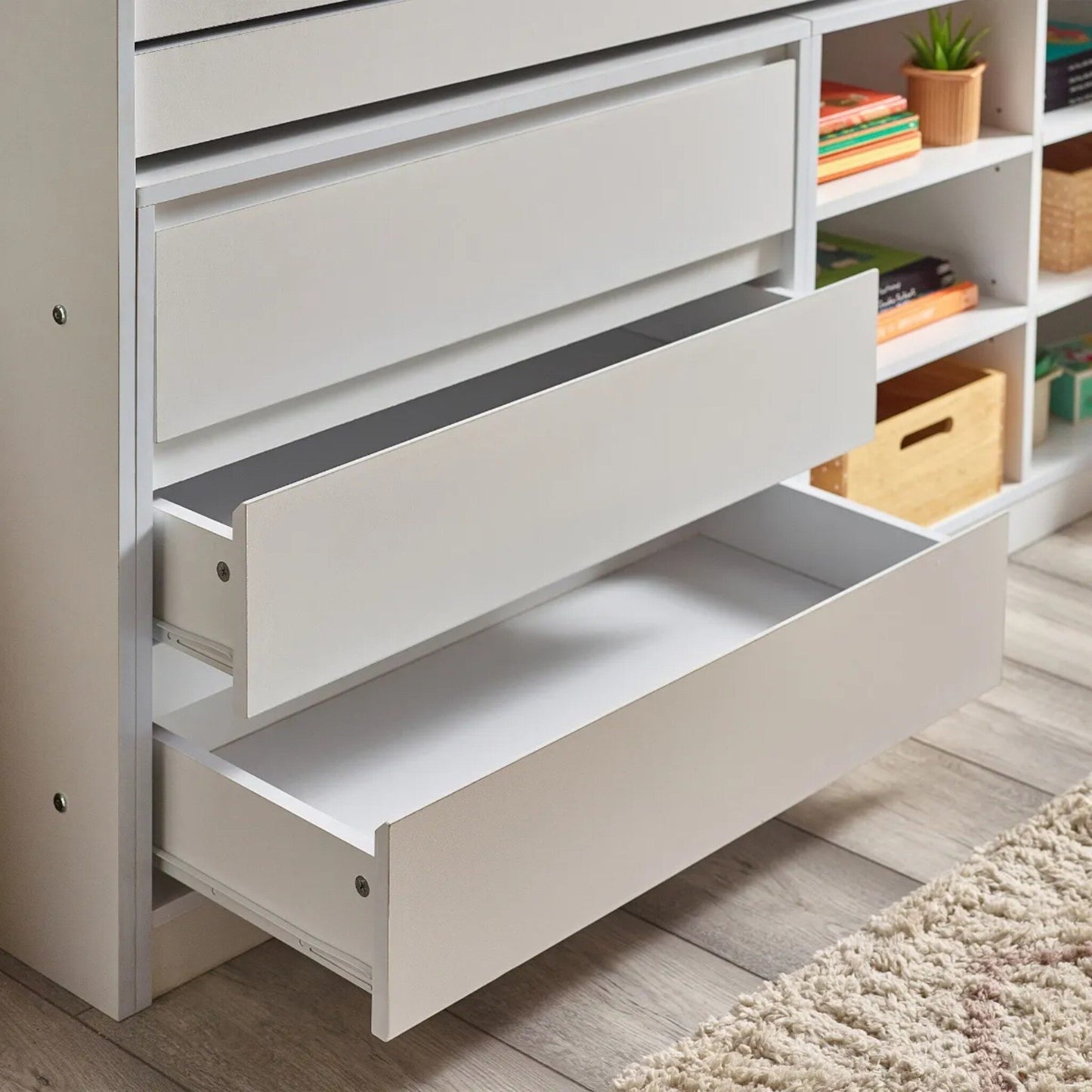 Vespa Mid Sleeper Storage Bed in White