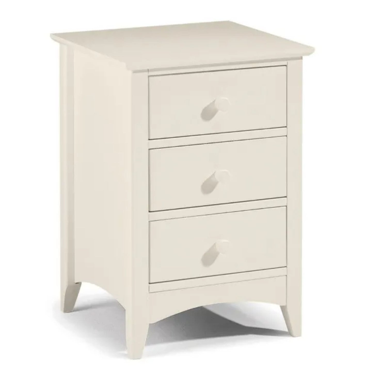 Cameo 3 Drawer Bedside in Stone White