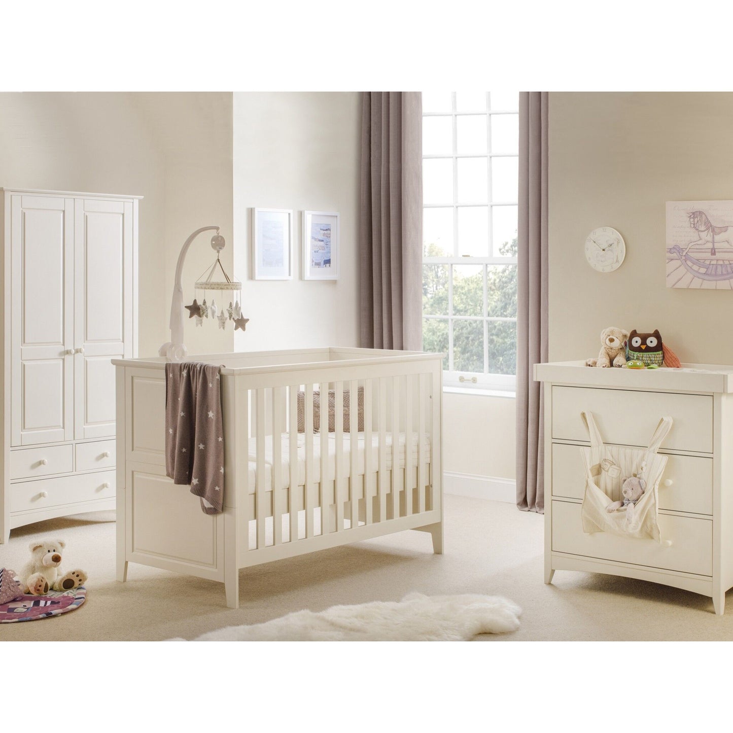 Cameo Convertible Cot Bed in Stone White