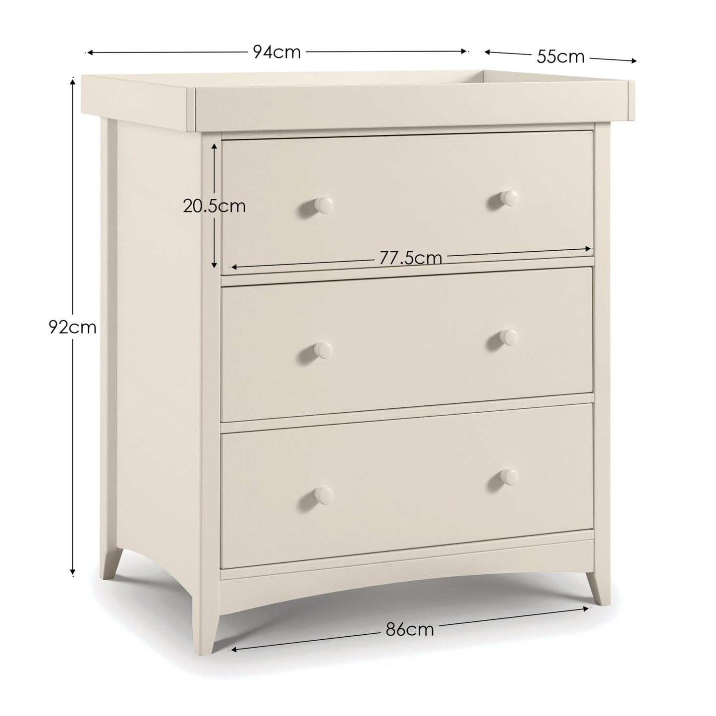 Cameo Changing Station in Stone White
