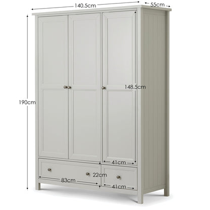 Maine 3 Door Combination Wardrobe