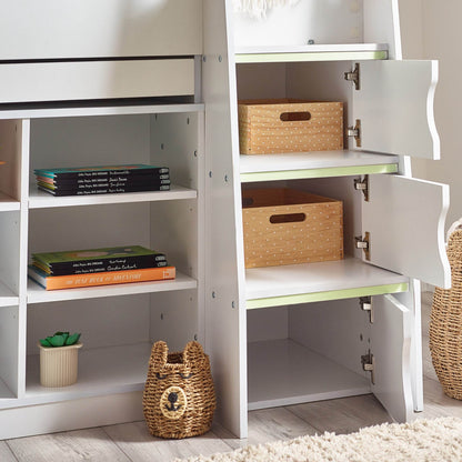 Vespa Mid Sleeper Storage Bed in White
