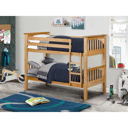 Barcelona Bunk Bed in pine shown in a wider bedroom setting