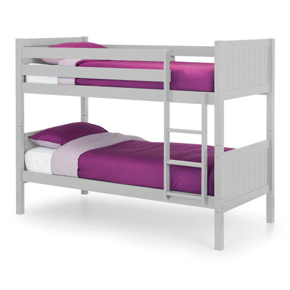 Corner view of Bella Bunk Bed in dove grey