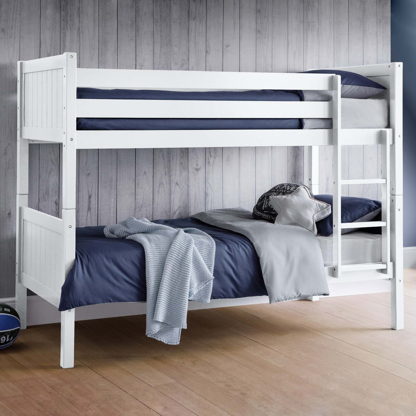 Bella Bunk Bed in surf white styled in a bedroom setting