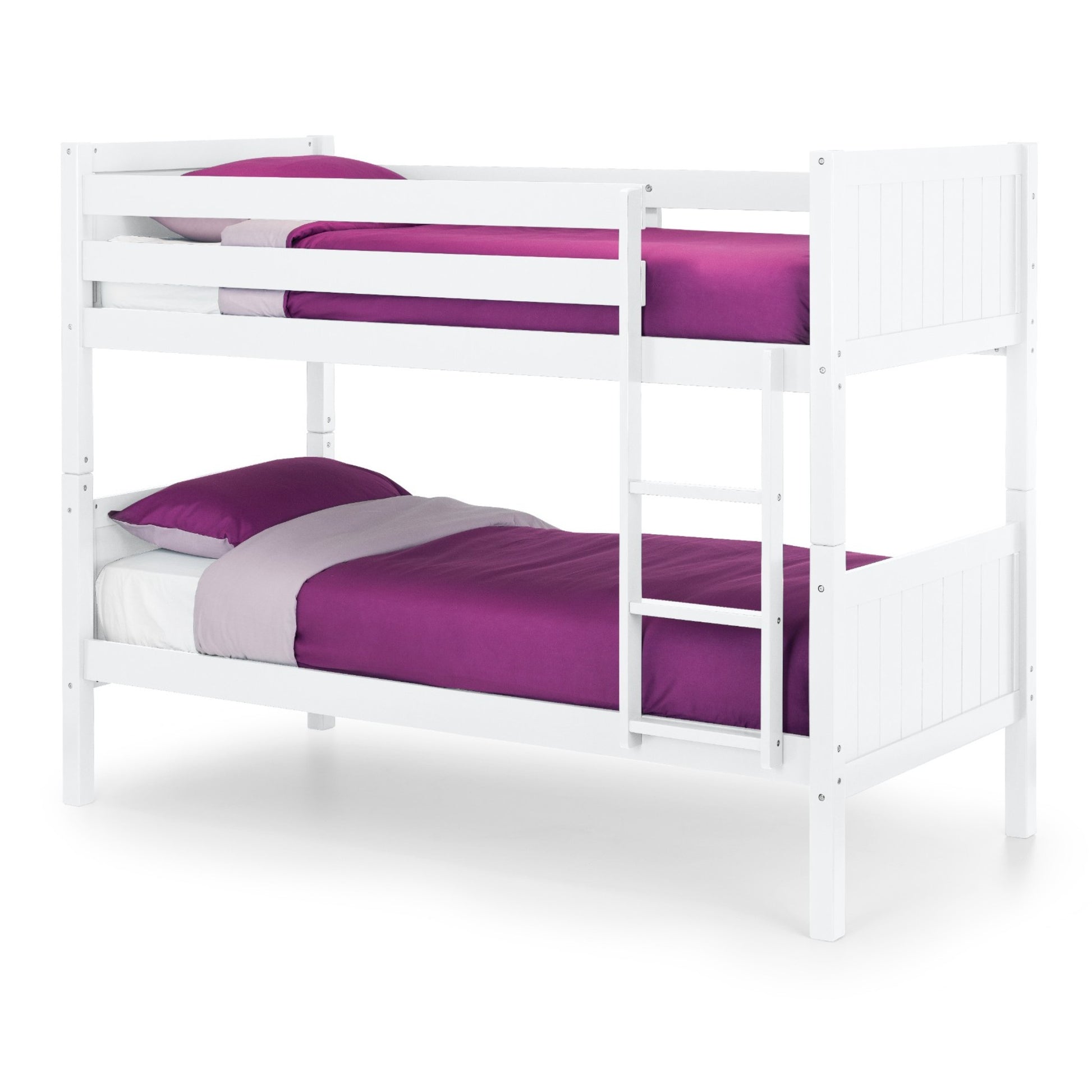 Corner view of Bella Bunk Bed in surf white