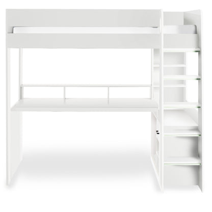 Front view of Blaze High Sleeper Gaming Bed in white