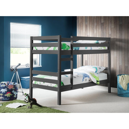 Camden Bunk Bed in anthracite styled in a wider bedroom setting