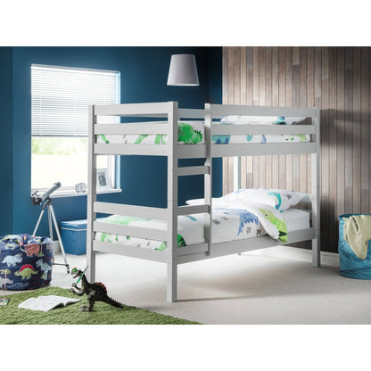 Camden Bunk Bed in dove grey styled in a wider bedroom setting