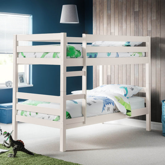 Camden Bunk Bed in surf white shown in a child's bedroom setting