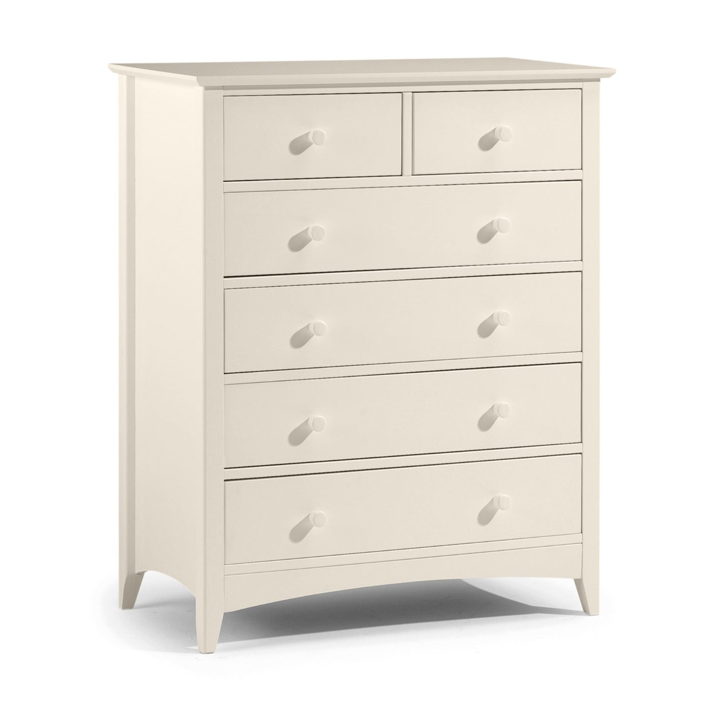 Cameo 4+2 Drawer Chest in Stone White.