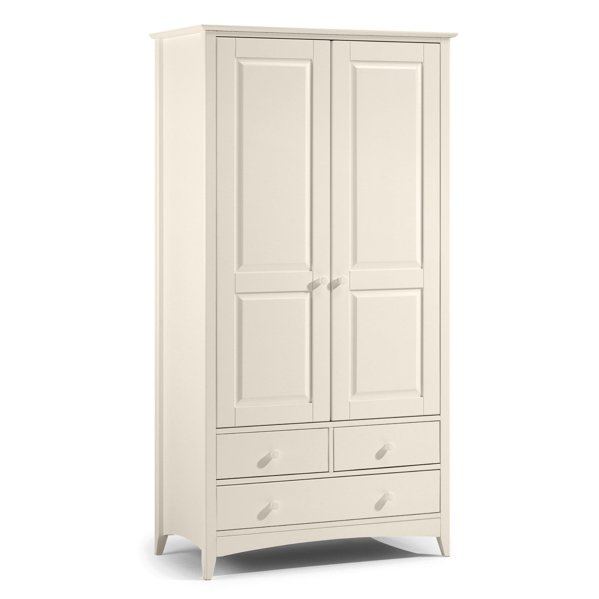 Cameo 2 Door Combination Wardrobe in Stone White
