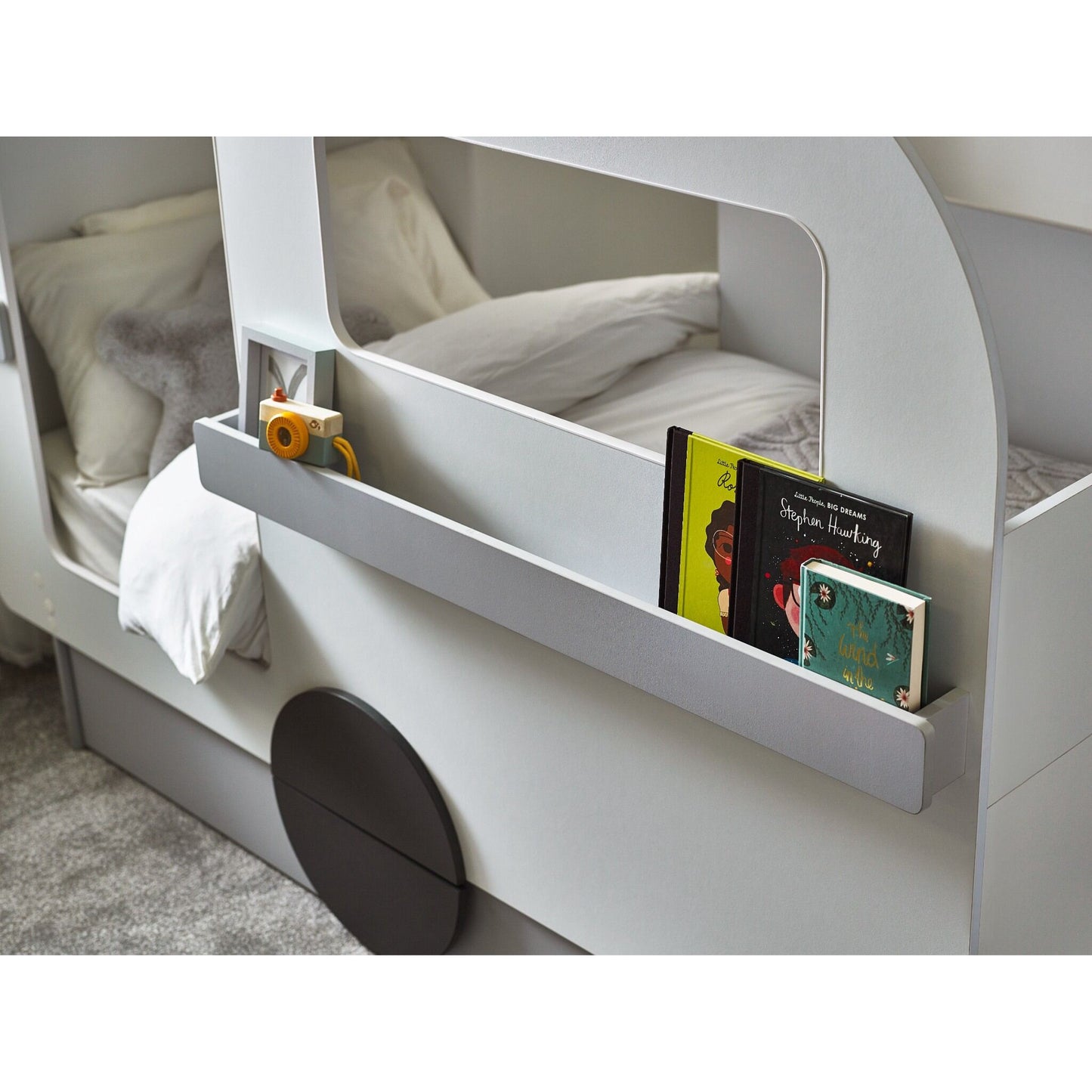 Side storage rail of Caravan Tourer Low Sleeper Bed