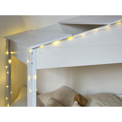 Roof corner detail of Hazel Low Sleeper Bed in white 
