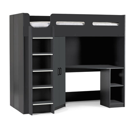 Front view of Hercules High Sleeper Bed in anthracite
