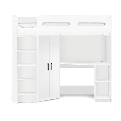Front view of Hercules High Sleeper Bed in white