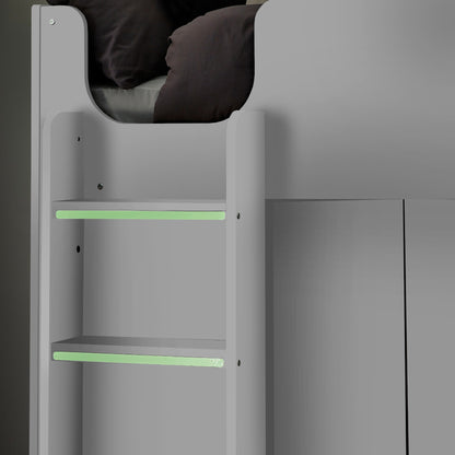 Glow-in-the-dark ladder steps of white Hercules High Sleeper Bed