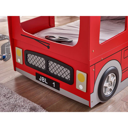 Front styling detail of London Bus Bunk Bed for children