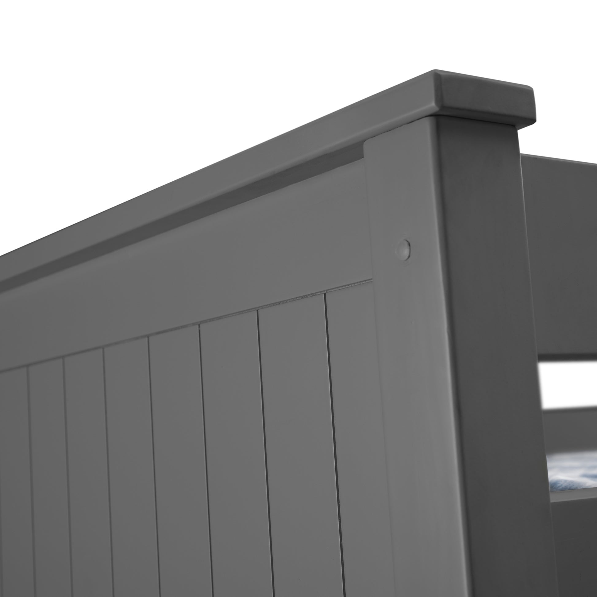 Panelled headboard detail of Maine Bunk Bed in anthracite