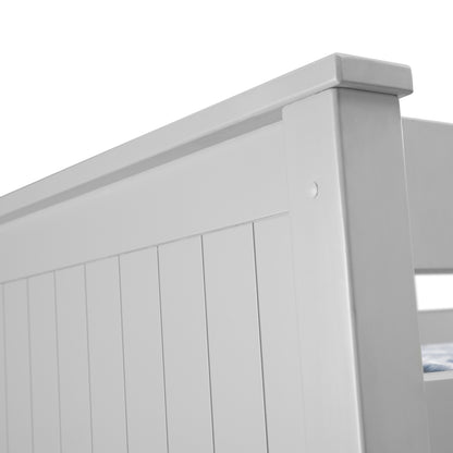 Panelled headboard detail of Maine Bunk Bed in dove grey