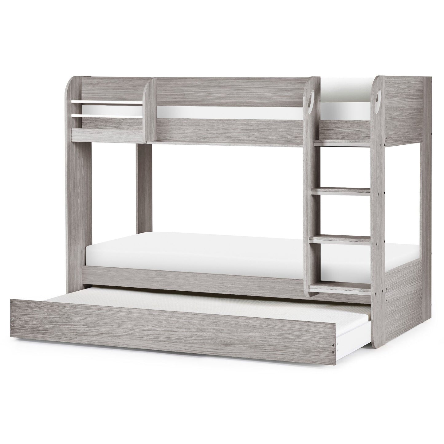 Front view of Mars Bunk Bed with Underbed in grey oak