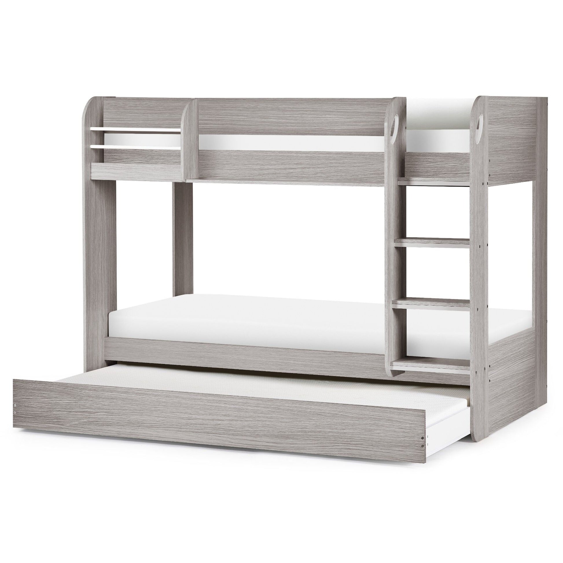 Front view of Mars Bunk Bed with Underbed in grey oak