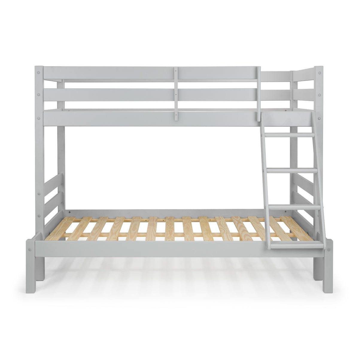 Front view of Merlin Triple Sleeper Bunk Bed in dove grey