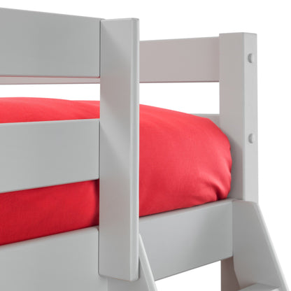 Safety rail detail of Merlin Triple Sleeper Bunk Bed in dove grey