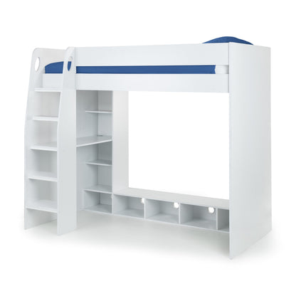 Front view of Nebula High Sleeper Gaming Bed in white