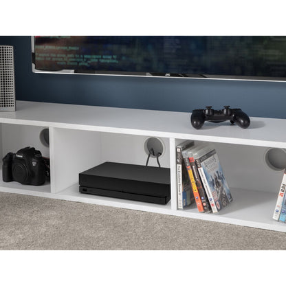 Shelving detail of Nebula High Sleeper Gaming Bed in white 