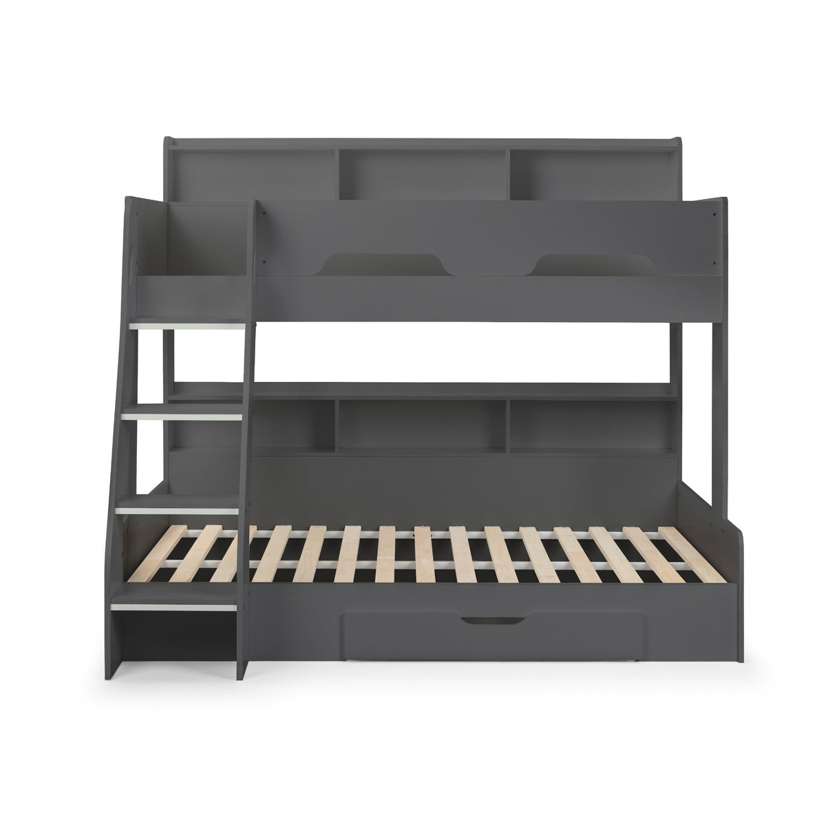 Front view of the Orion Triple Sleeper Bunk Bed in anthracite