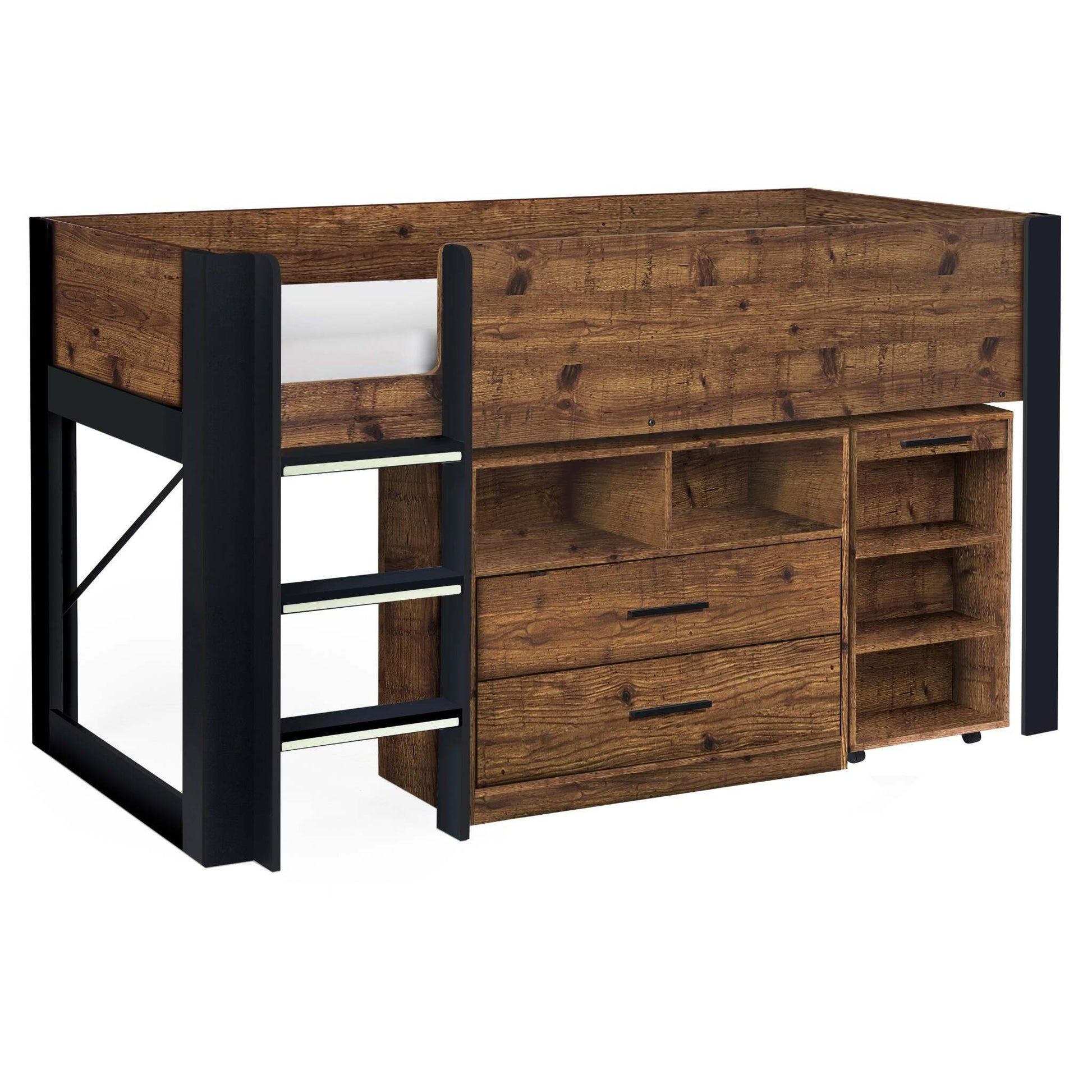 Front view of the Otis Mid Sleeper Bed in urban rustic