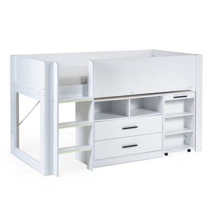 Front view of the Otis Mid Sleeper Bed in white