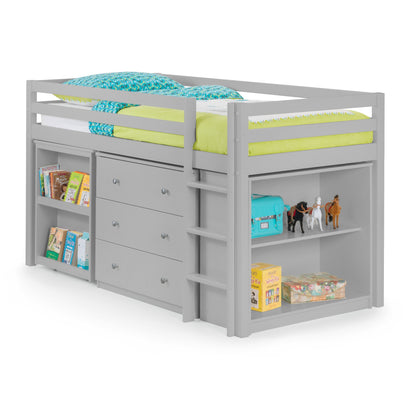 Angled view of the Roxy Sleepstation Mid Sleeper Bed in dove grey